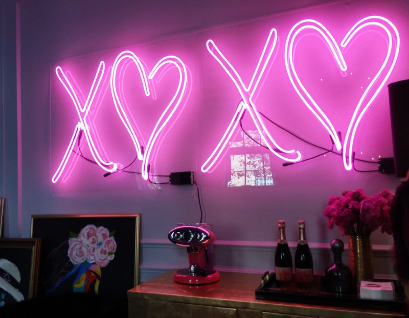 Neon pink romantic corner