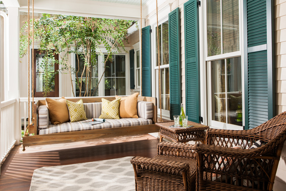 Porch-swing-in-a-setting-with-modern-and-country-features