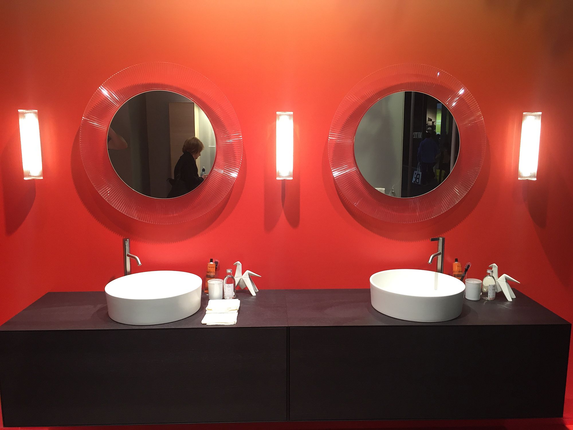 Red mirror frames from Valdama