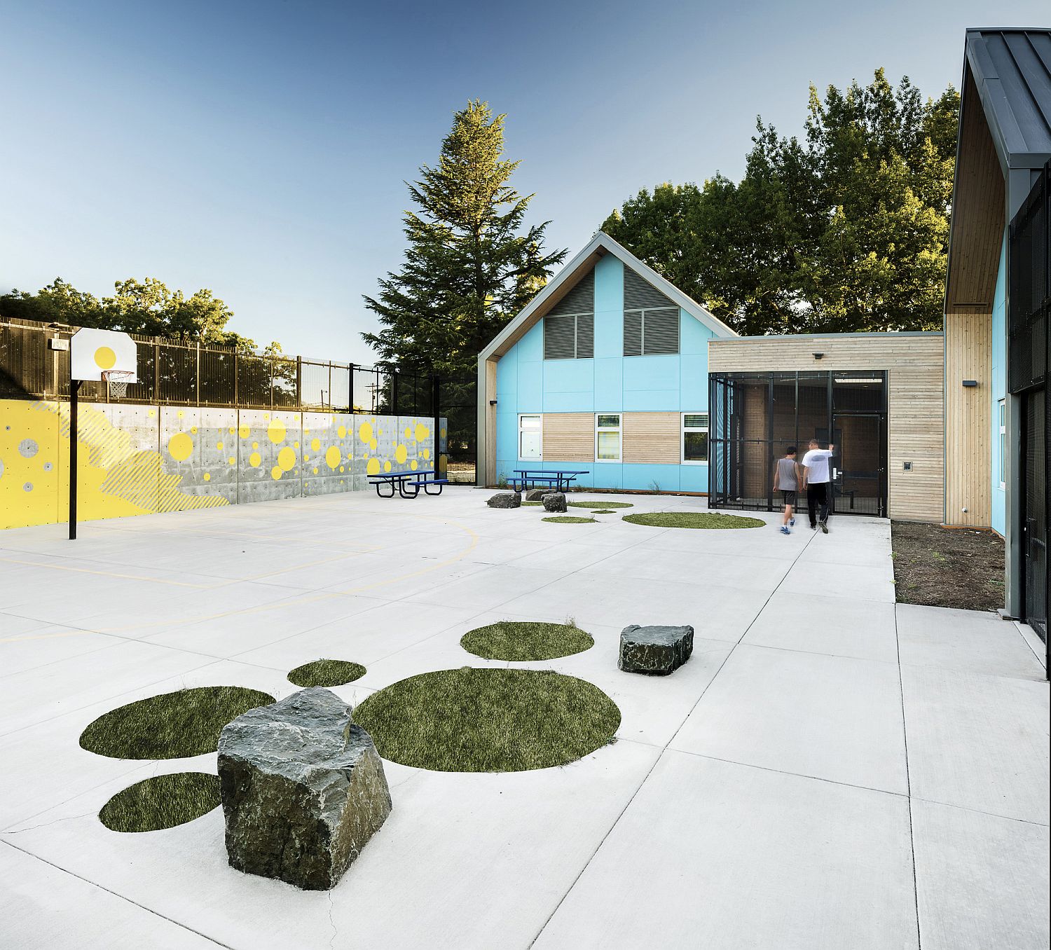 Secure playground and outdoor zone at the facility