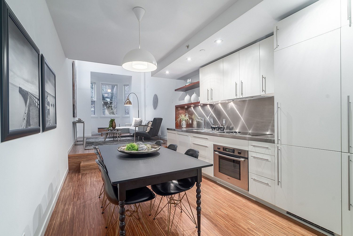 Small kitchen and dining area of the Vancouver Loft