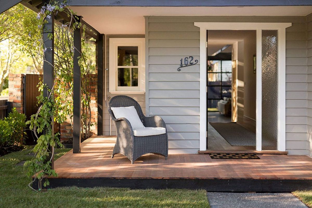 Small porch offers the perfect private retreat surrounded by greenery
