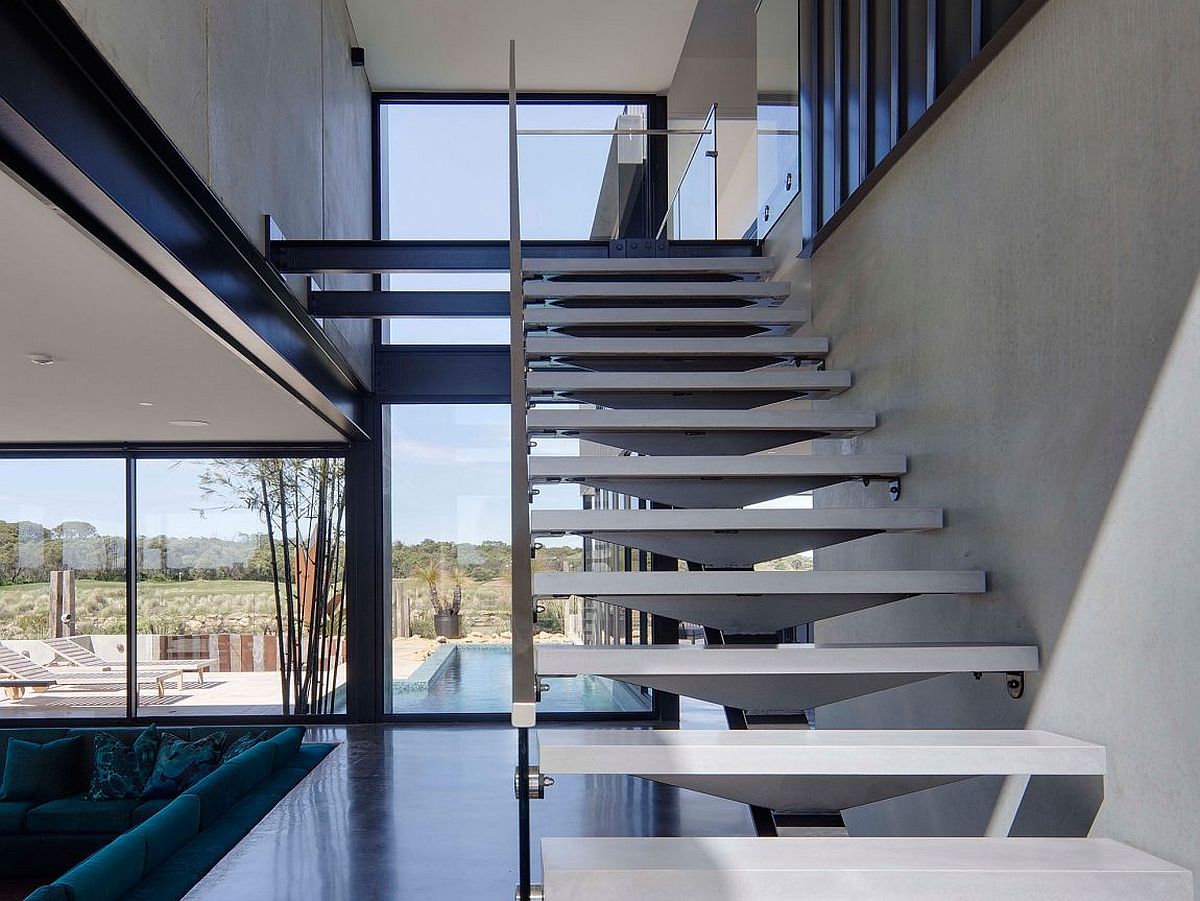 Smart-staircase-connects-the-lower-level-of-the-home-with-the-bedroom-above