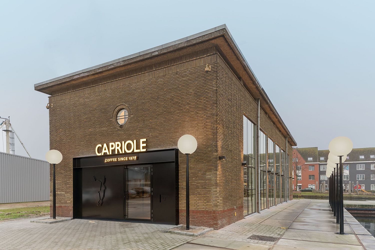 Tall 5 meter windows bring natural light into the revamped coffee house