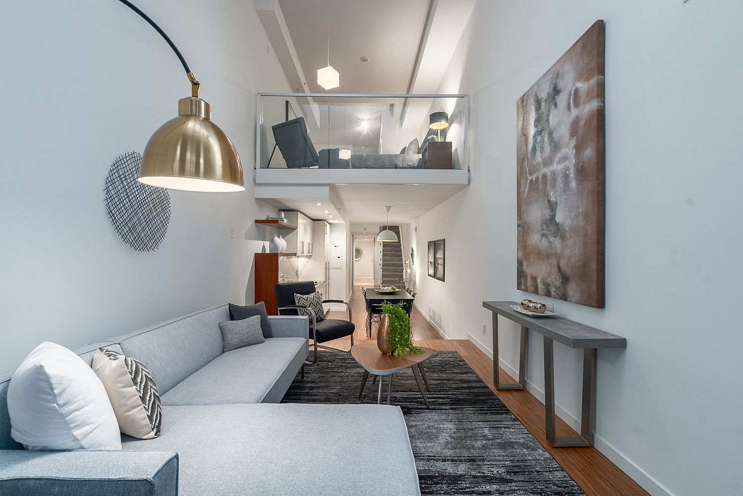 View of the two-level loft from the living room