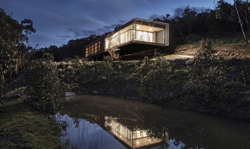 Corten Cladding and Bushland Views Mesmerize at Mt Macedon House