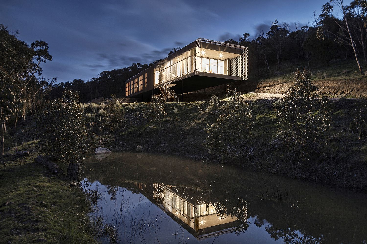 Wonderful views of the landscape and the bushland surround the Mount Macedon House