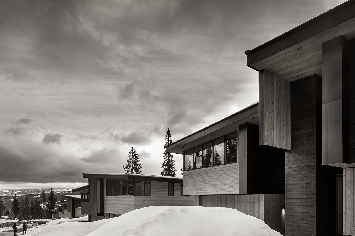 Wood and glass create a stylish mountain home