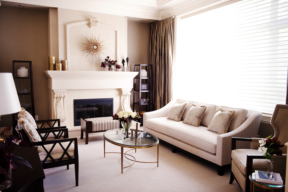 A-living-room-with-a-dark-interior-needs-a-glass-coffee-table