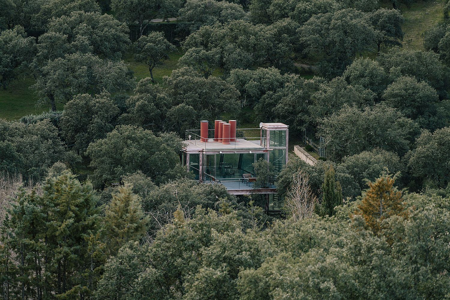 Amazing seculded pavilion wrapped in forest greenery offers serenity and solitude