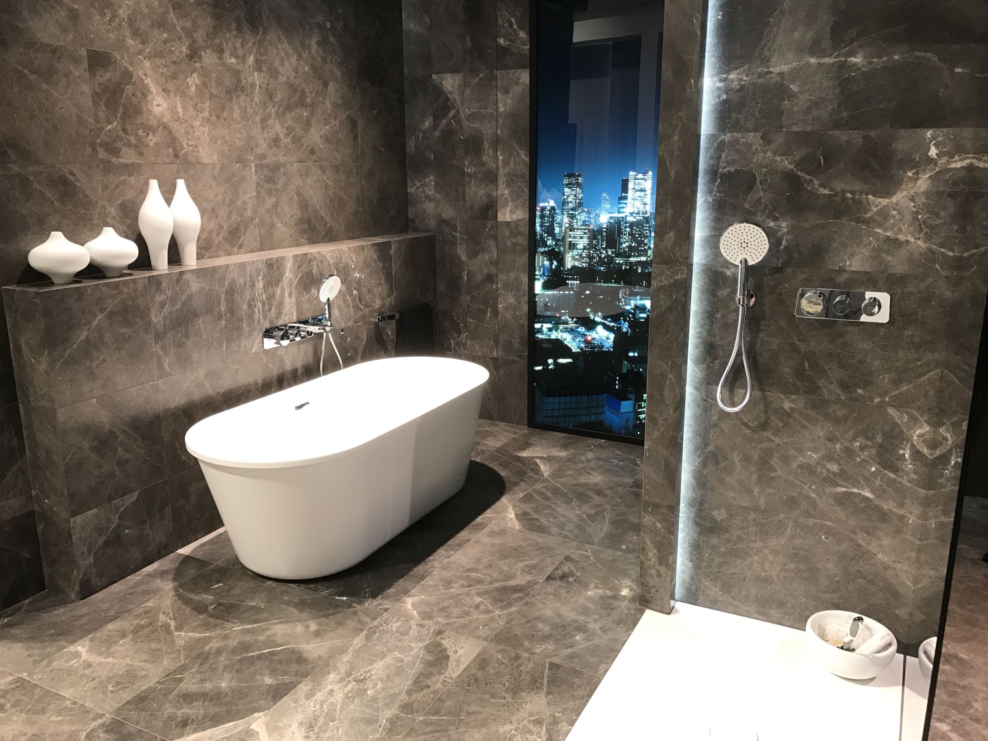 Beautiful modern dark grey bathroom - NOKEN