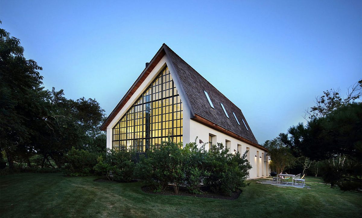 Classic exterior of the guest house is coupled with modern interior