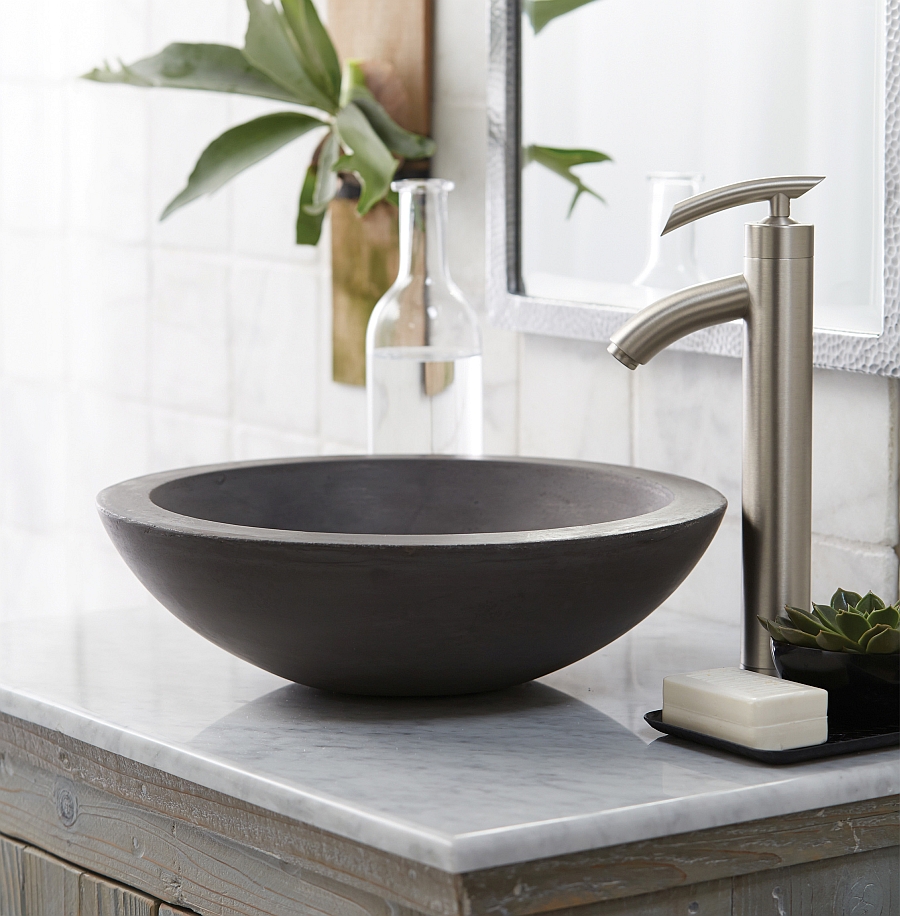 Contemporary-raw-gray-vessel-sink-