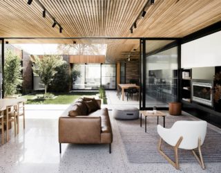 Trio of Tranquil Yards Shape Contemporary Aussie House