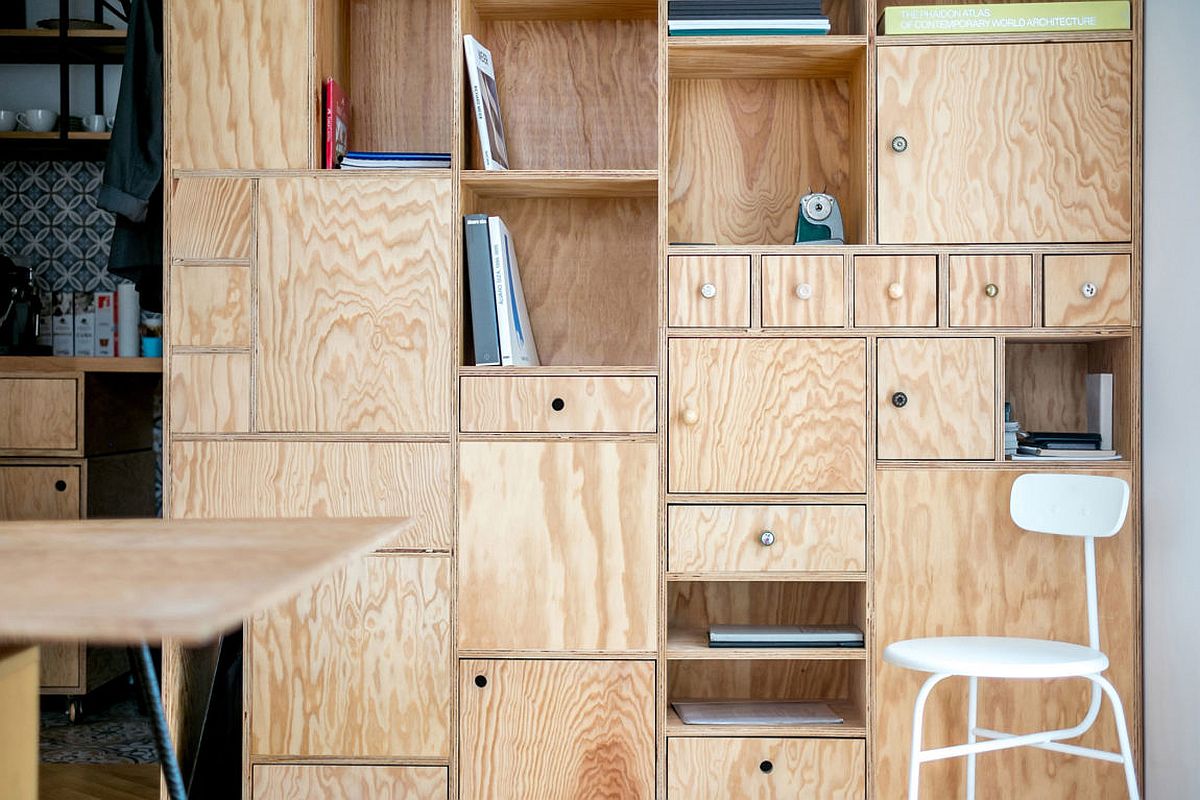 Cupboards, cabinets and shelves create a maze of display and storage options