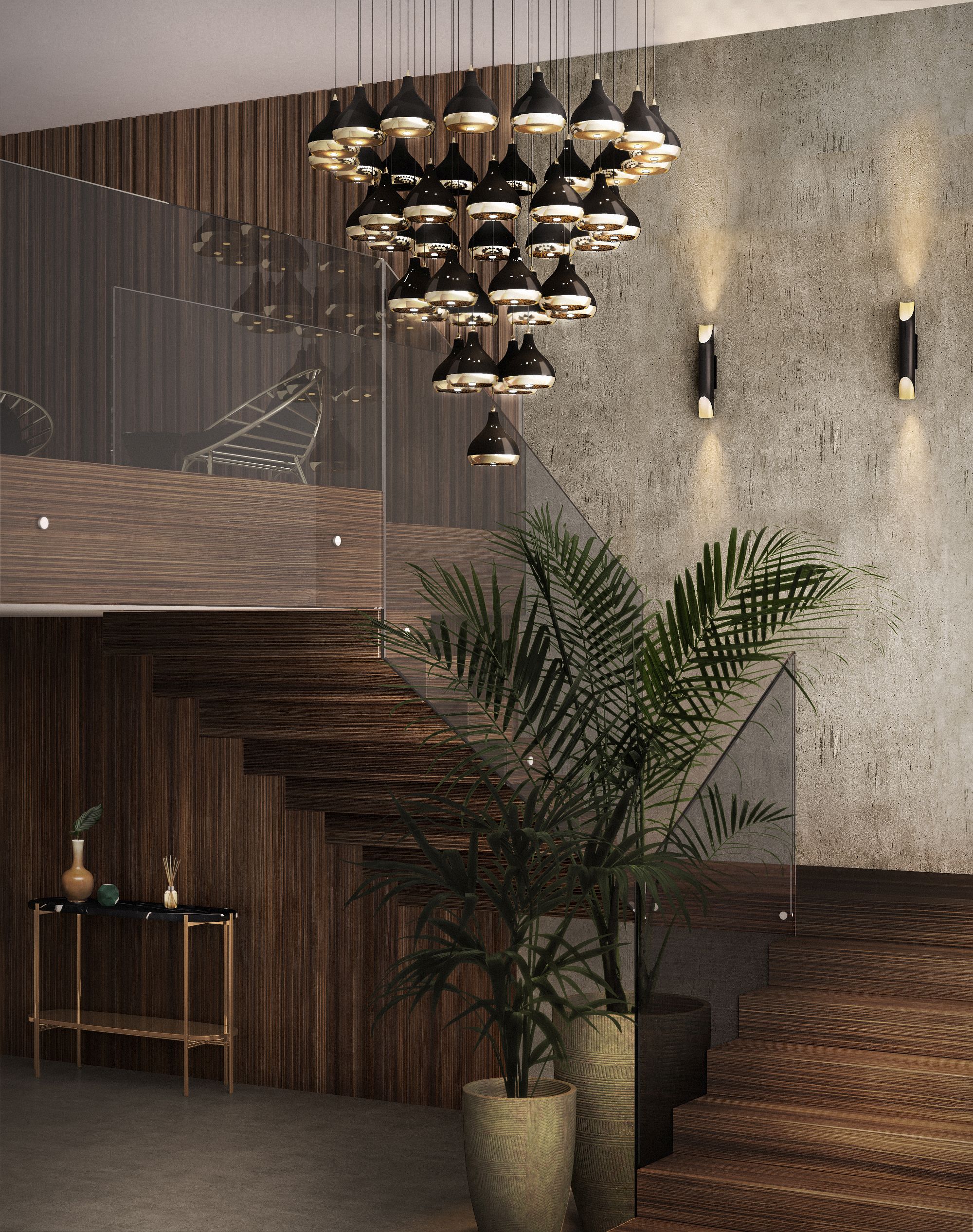 Dark-lighting-fixtures-with-metallic-glint