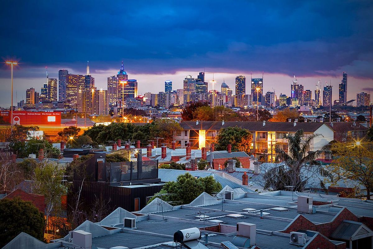 Dazzling view of Melbourne's skyline from the Tannery apartment