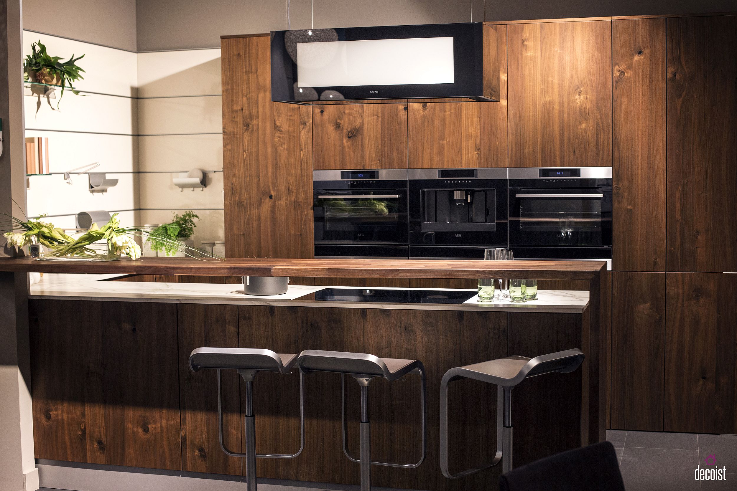 Elevated Design Of The Breakfast Bar Top Frees Up The Island Countertop As A Prep Zone 