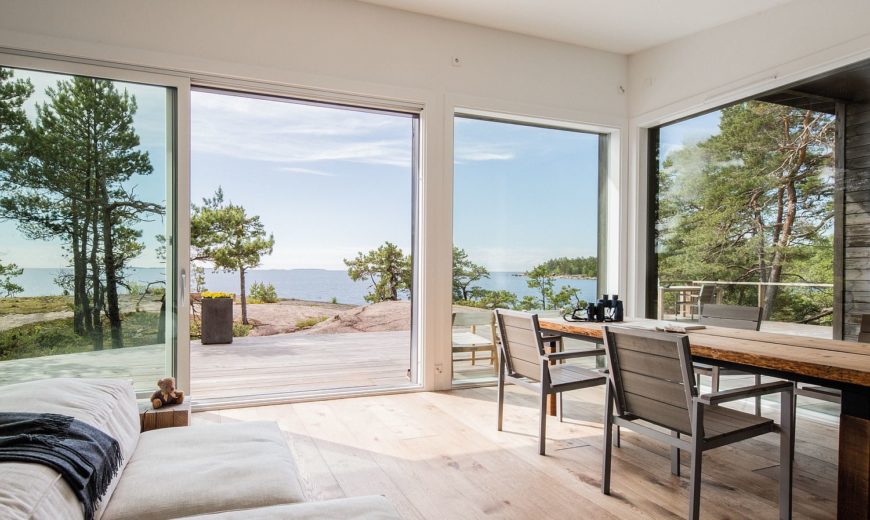 Modern Scandinavian Log Cabin Set on a Beautiful Baltic Sea Island
