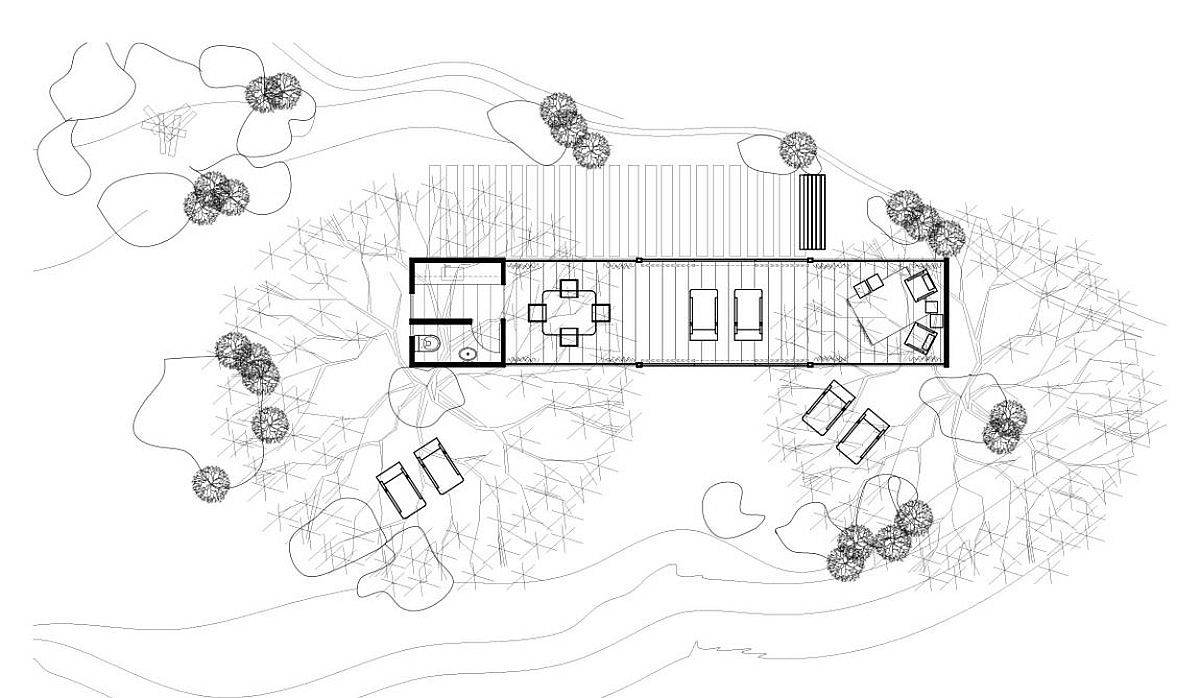 Floor plan of the shipping container sales gallery in Argentina