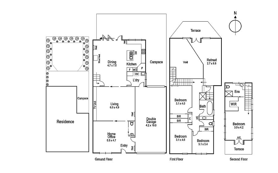 Floor plan of warehouse converted into contemporary home in Melbourne