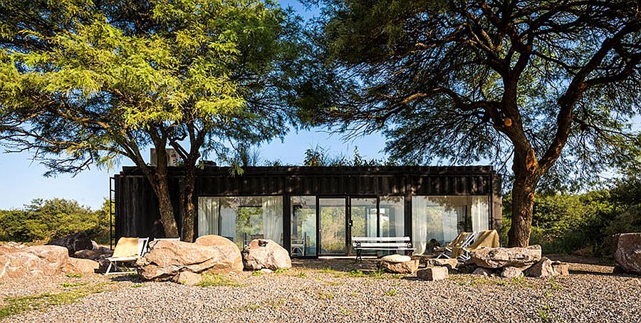 Glass and metal structure of the shipping container sales gallery