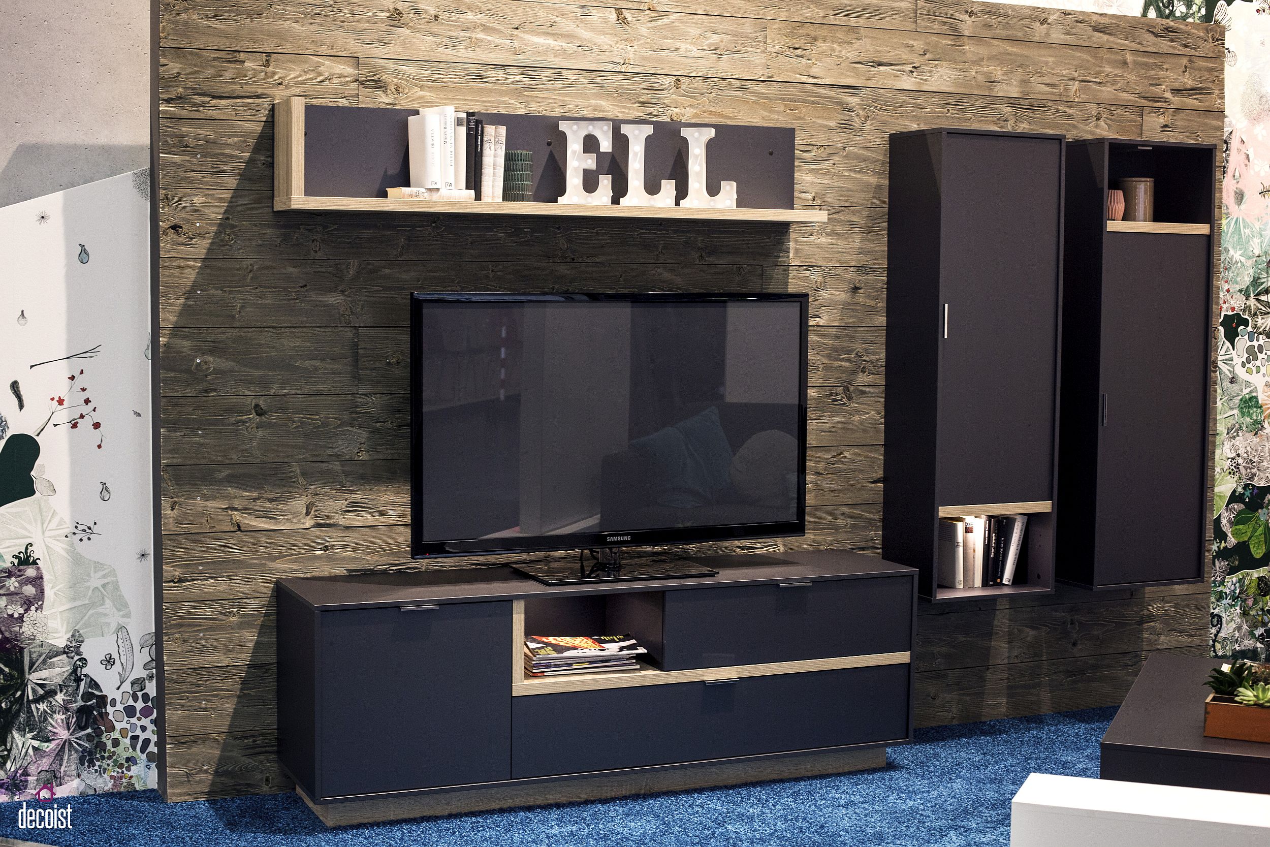 Gray-Television-cabinet-for-the-modern-living-room