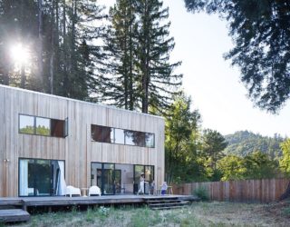 Imposing Old Redwoods Surround this Modern Vacation Home in California