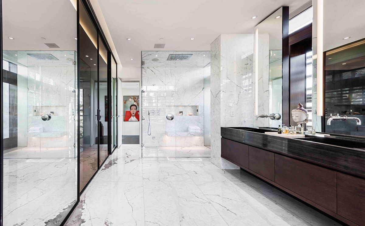 Marble brings luxury and elegance to the lavish contemporary bath