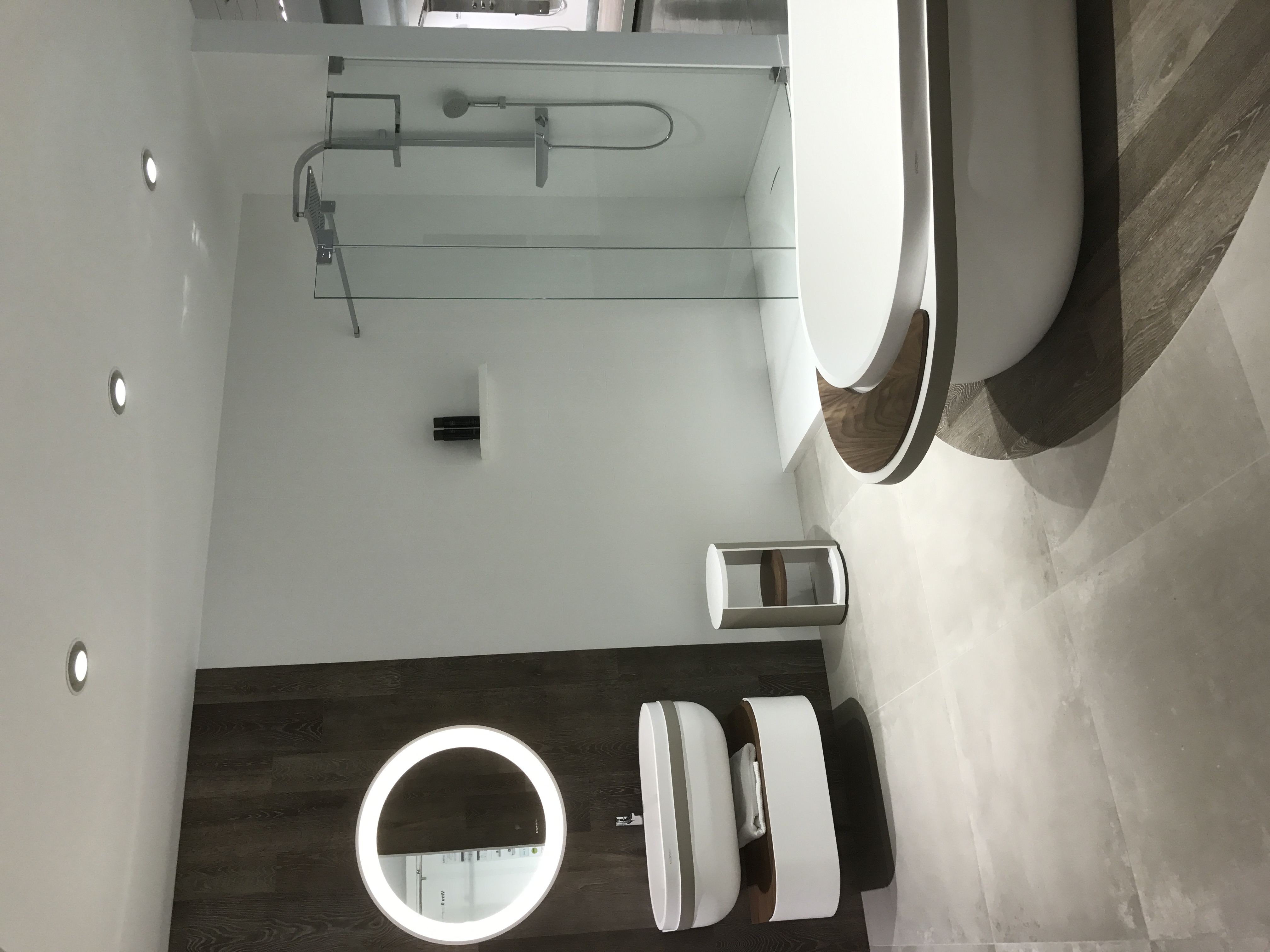 Modenr bathroom collection with KRION and wood