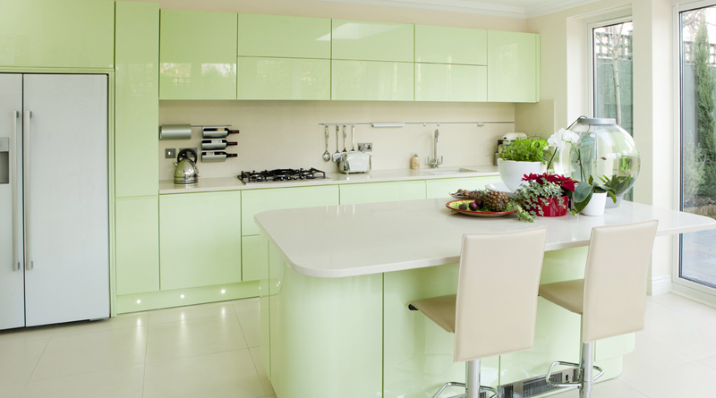 Pastel green kitchen with a time-honored look