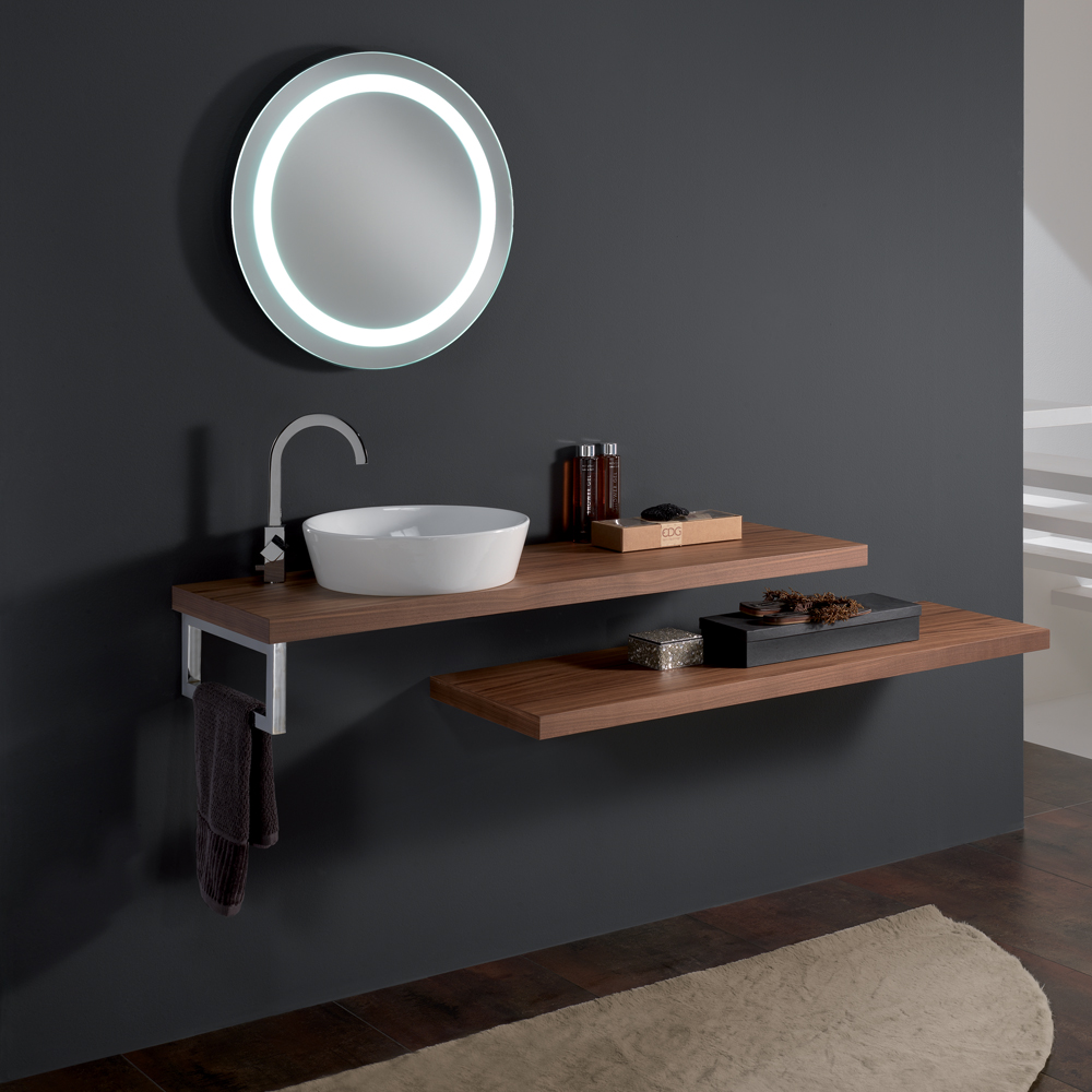 Round vessel sink as a smart storage solution