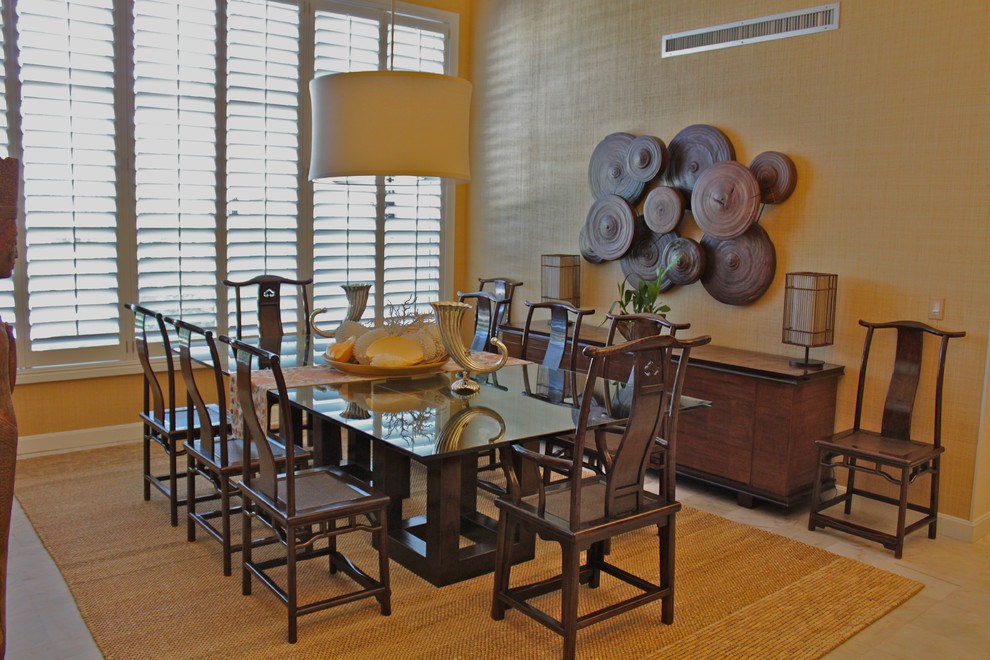 Rustic dining room with a rug that feels fresh