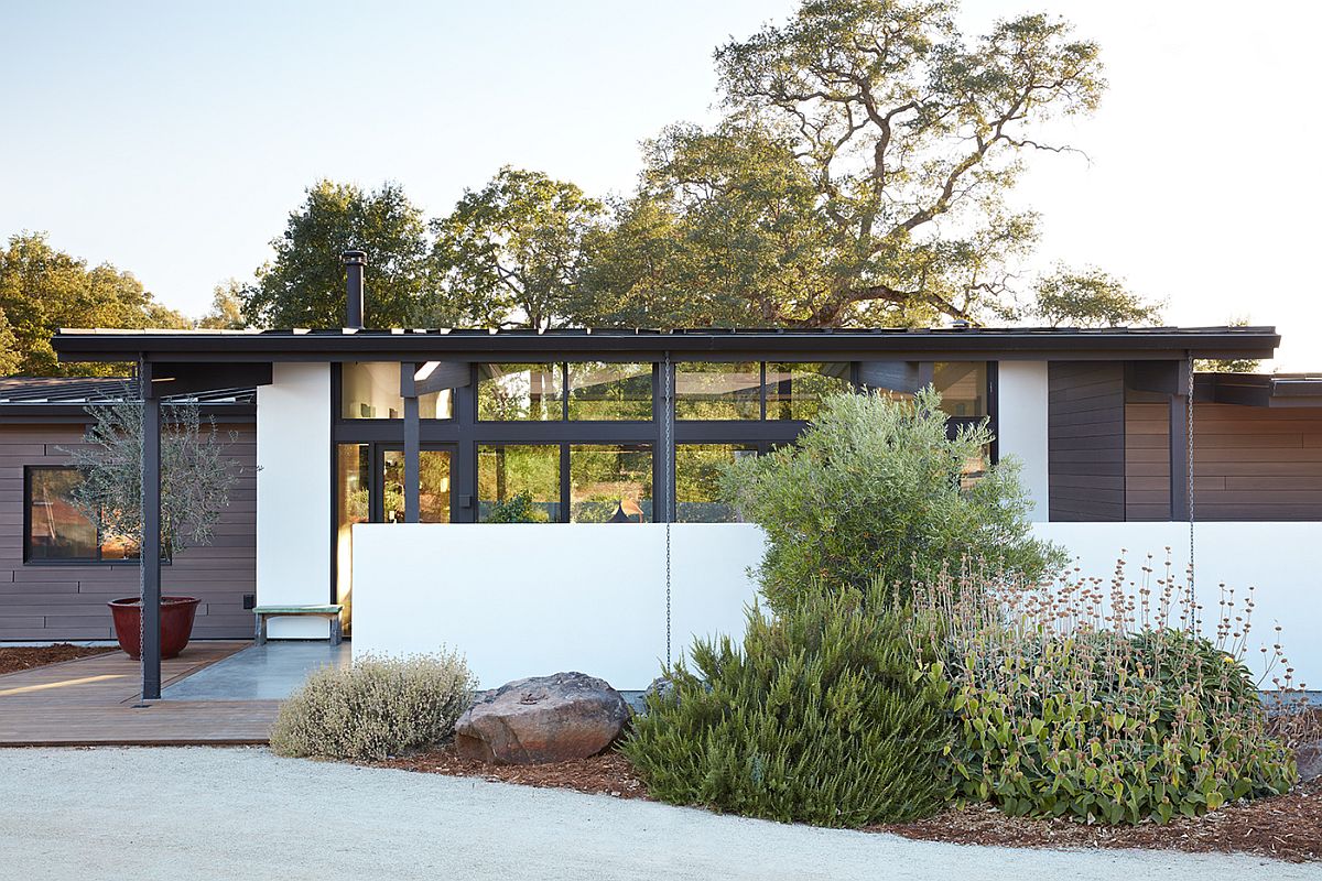 Street facade of the newly built residence offers complete privacy