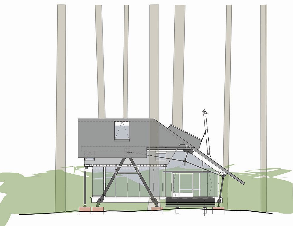 Structutal design of the cabin supported by tension beams