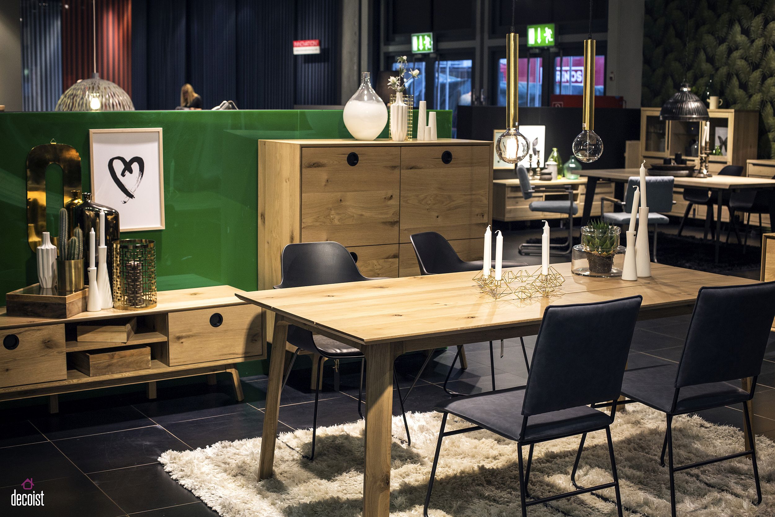 Unassuming wooden dining table is perfect for the open modern living