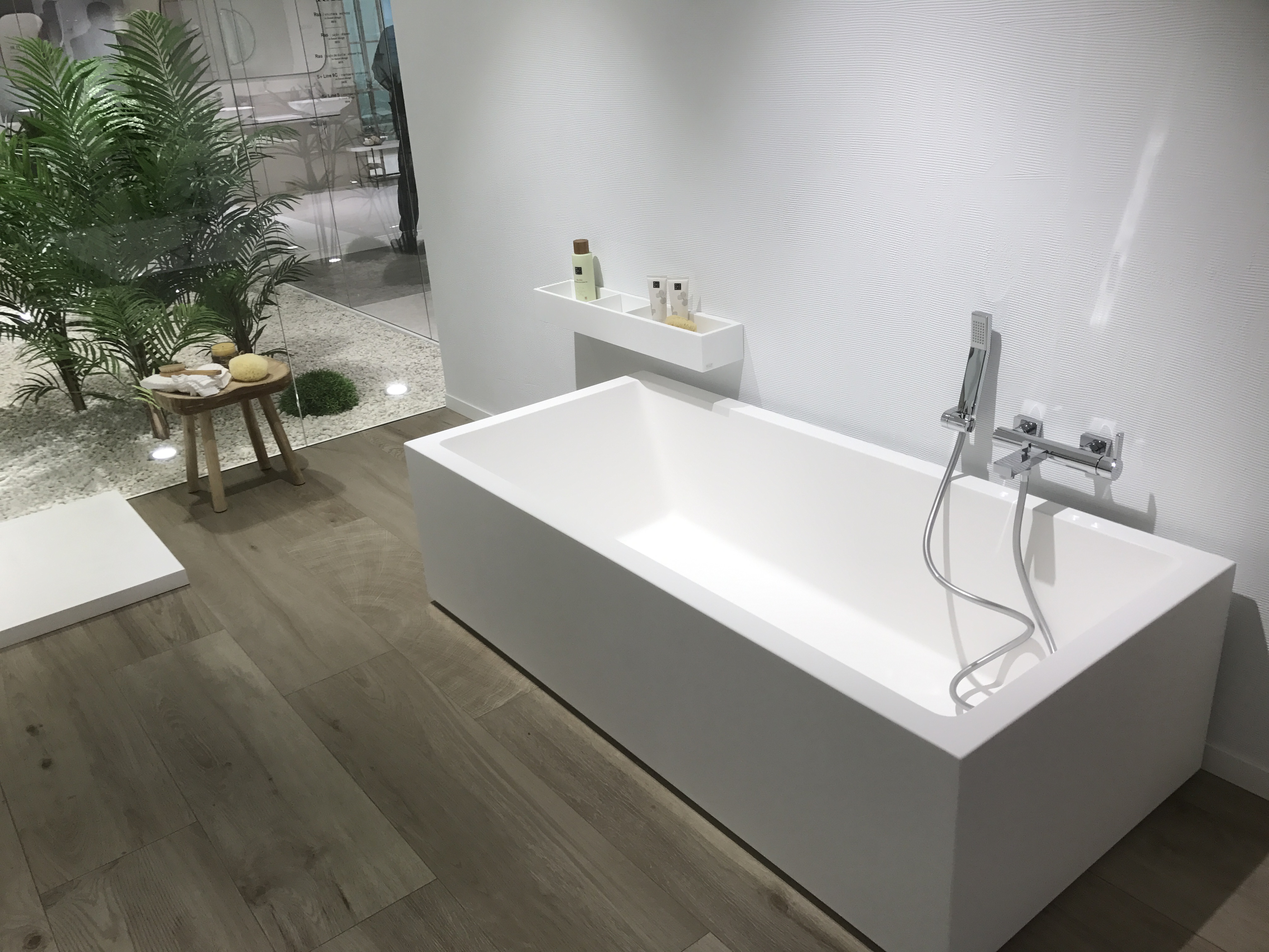 White modern bathroom sink - KRION