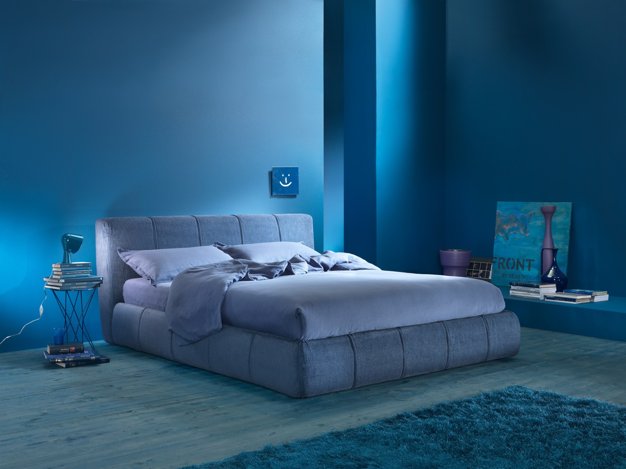 blue bedroom wood furniture