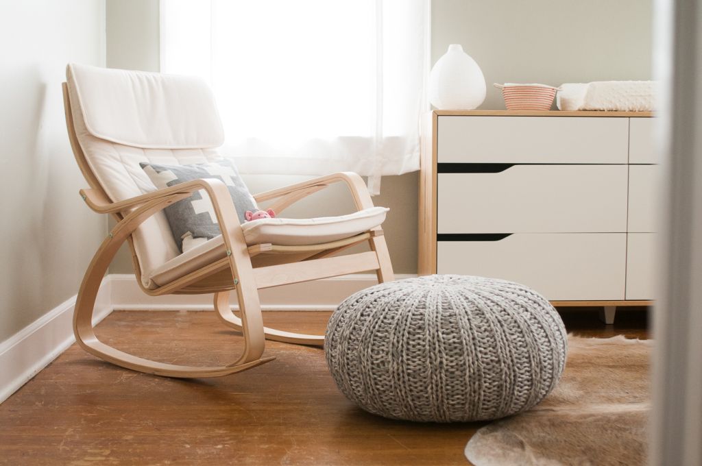 A serene reading nook in gentle colors of white and beige