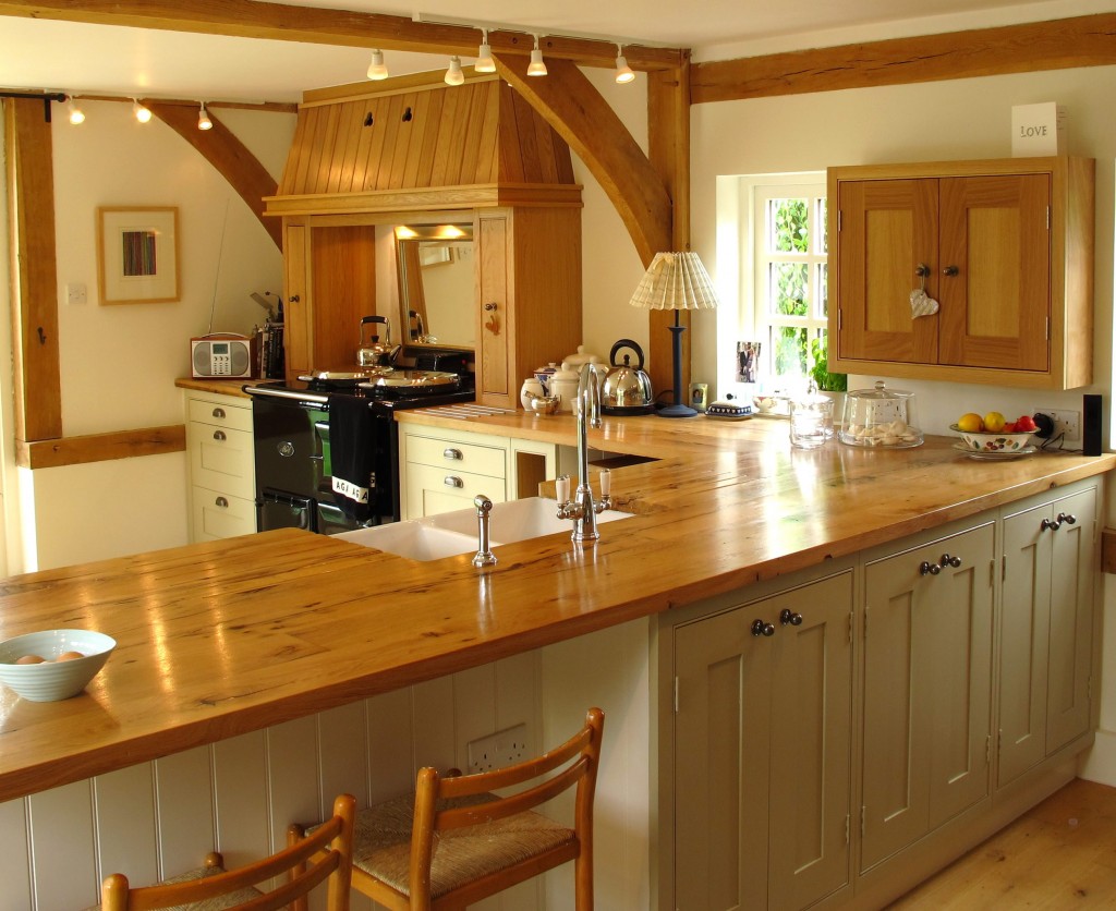 Amazing long wooden countertop