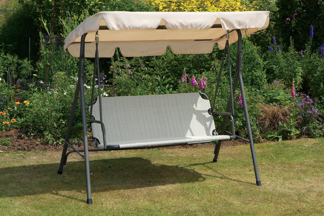 Beautiful-garden-swing-with-a-canopy-