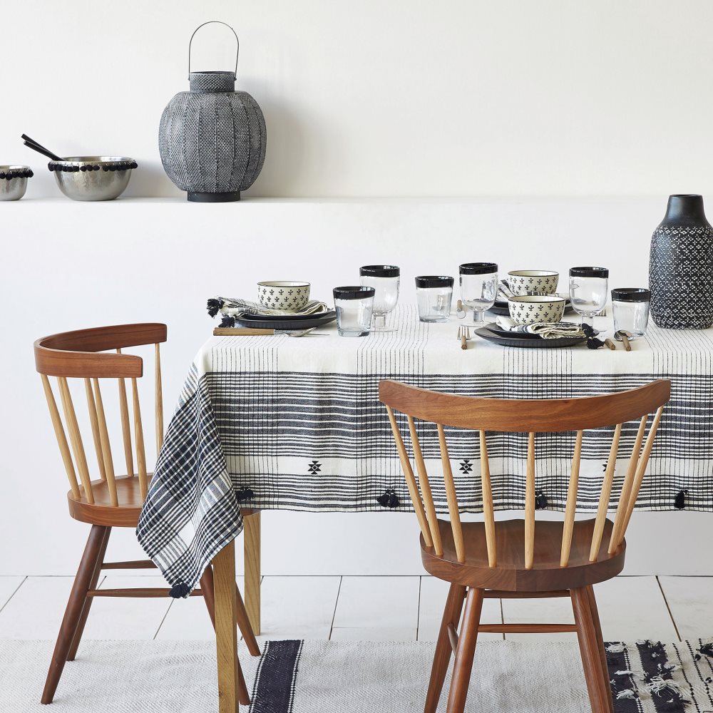 Black and white linen tablecloth from Zara Home