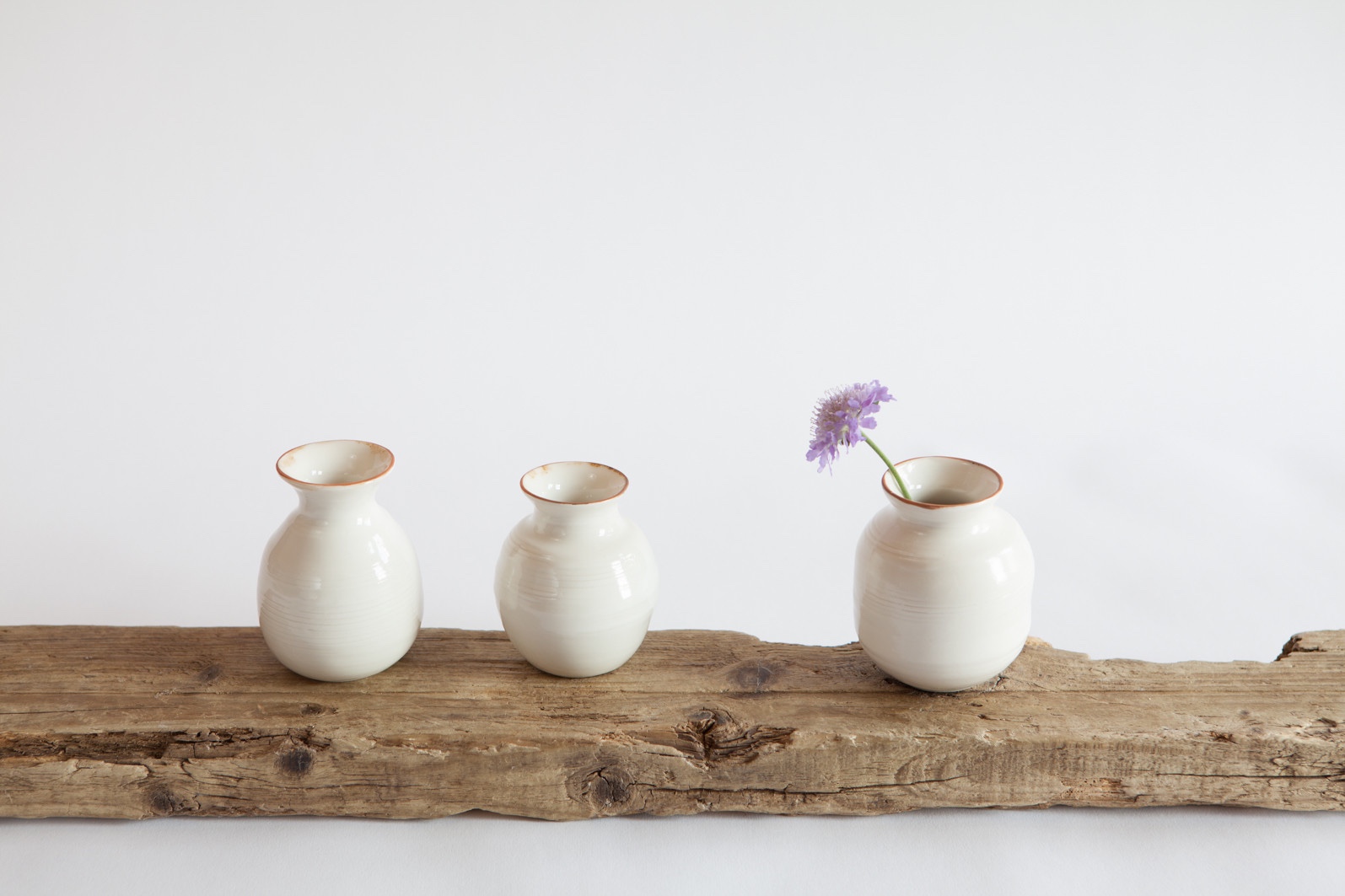 Bronze lustre rim posy vases