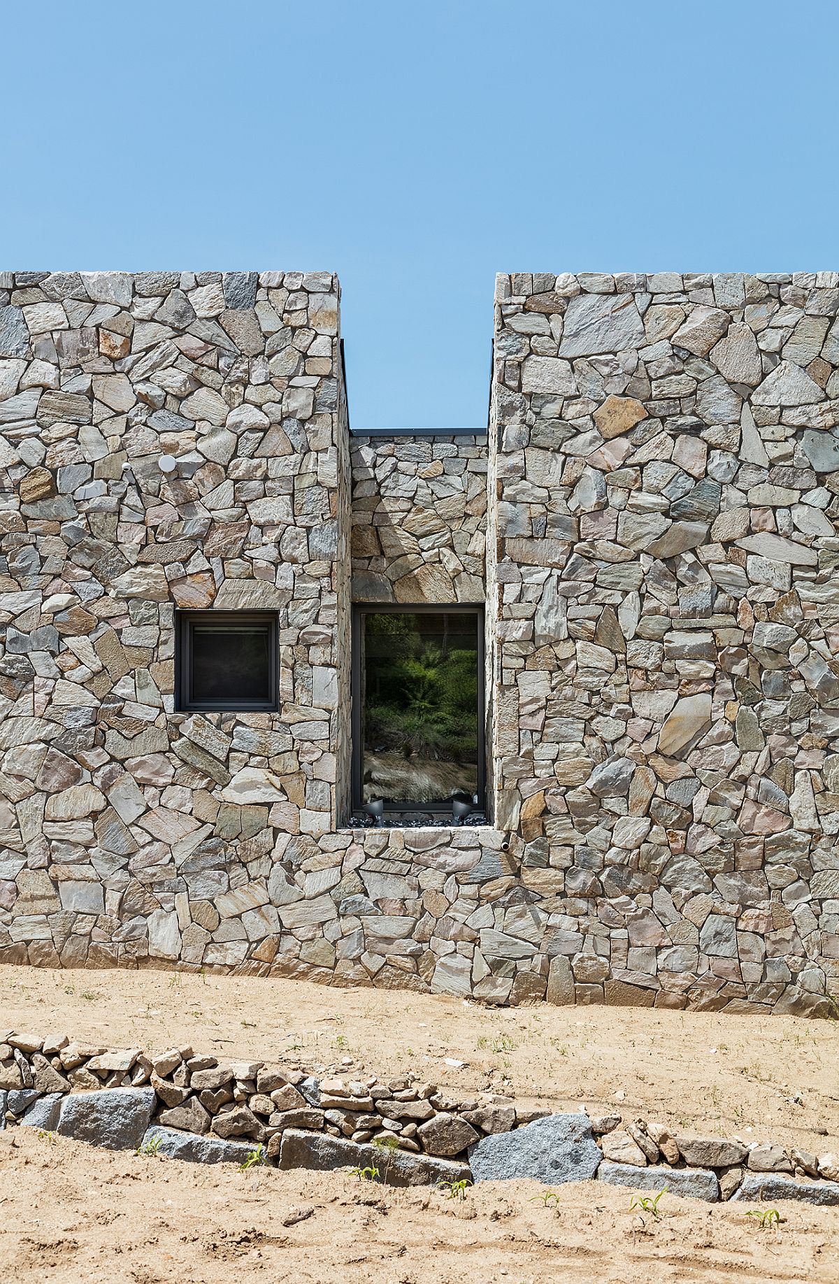 Cleverly placed windows bring in light while maintaining privacy