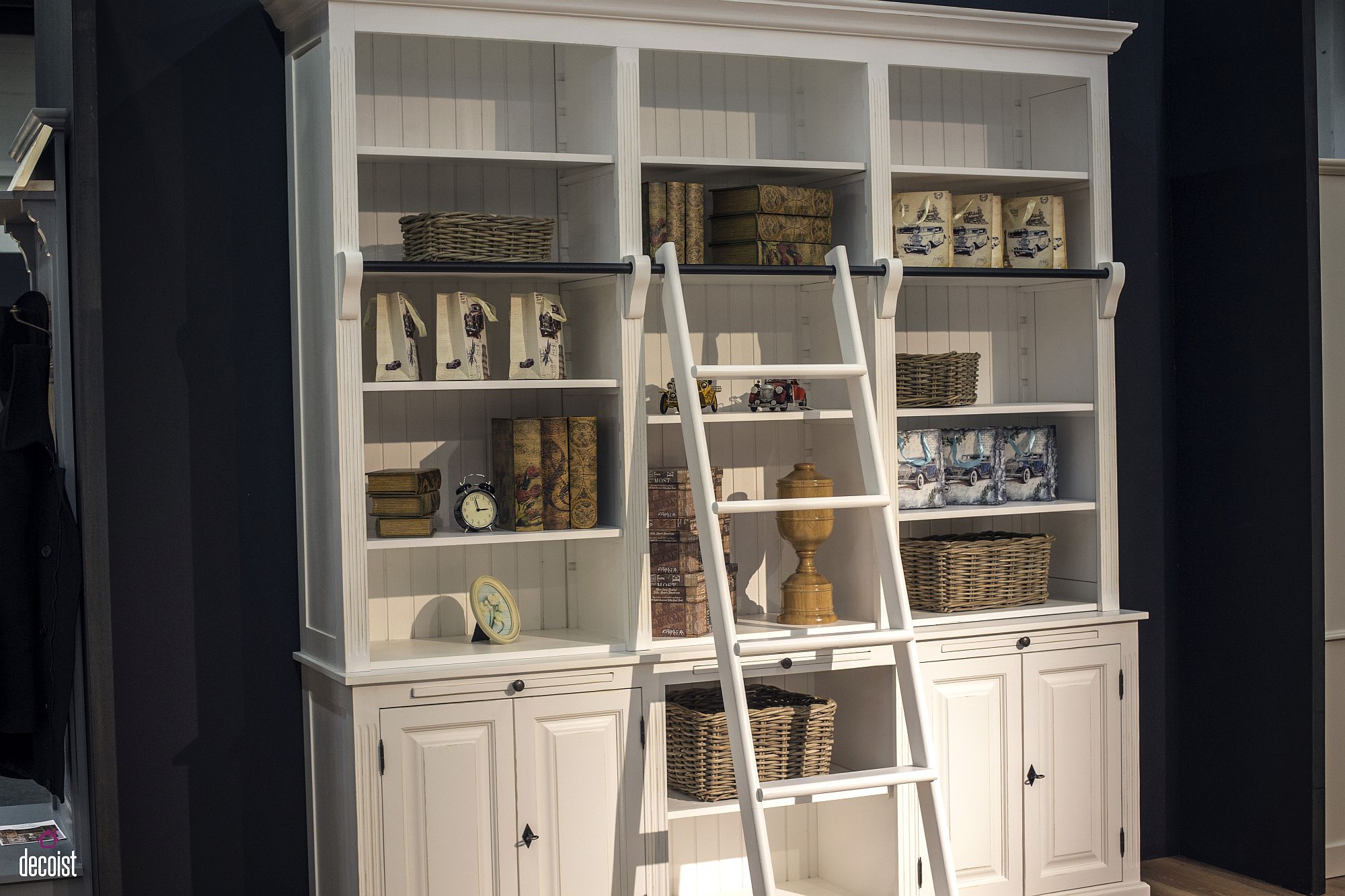 Dining room hutch provides both storage and display space