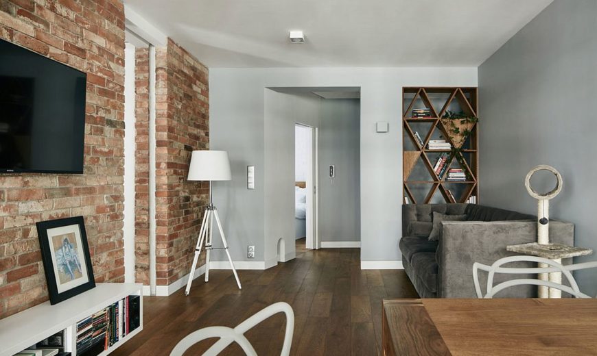 Renovated Krakow Apartment Showcases Beauty of Exposed Brick Walls