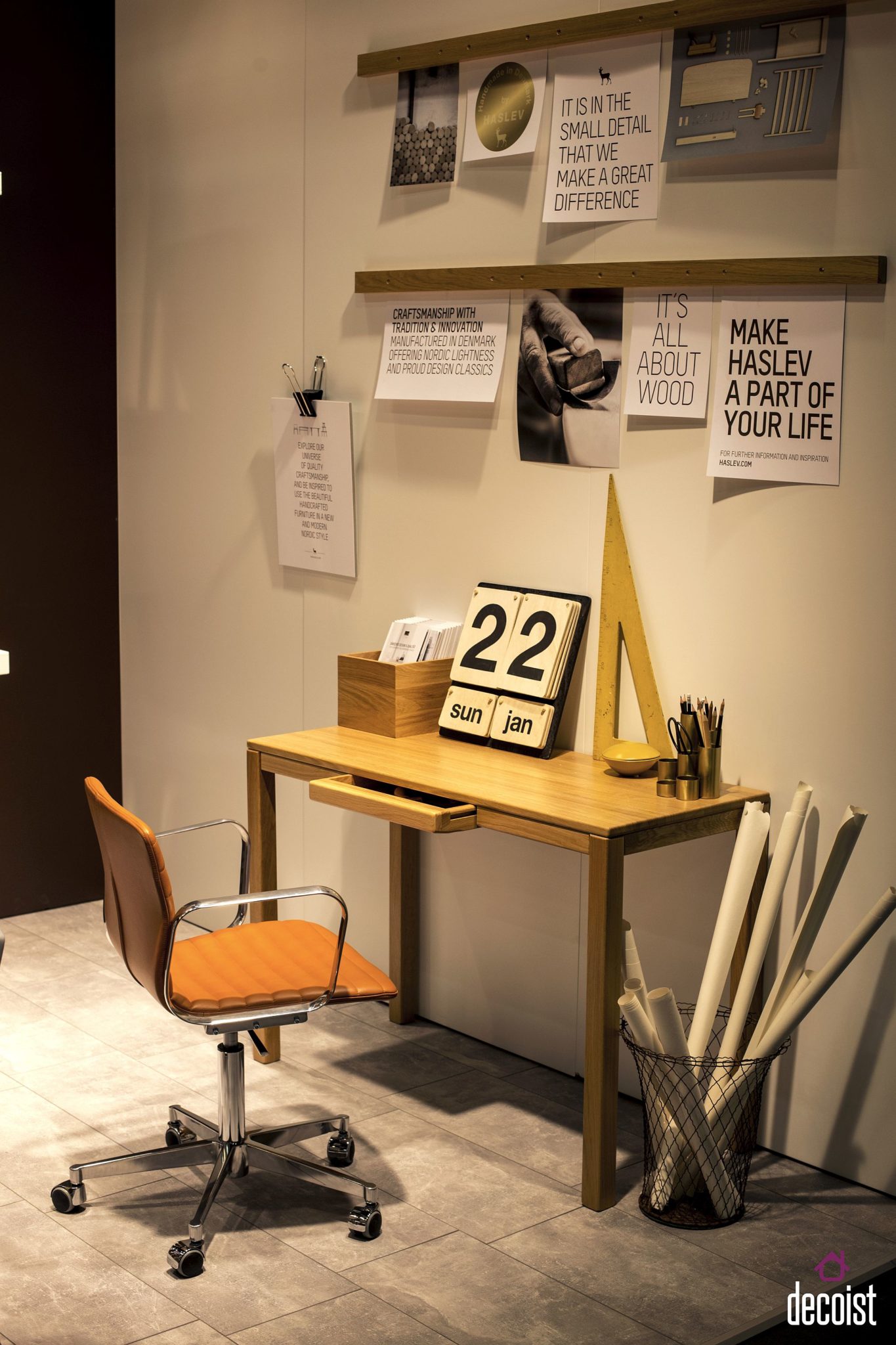 Exquisite wooden workdesk from Haslev