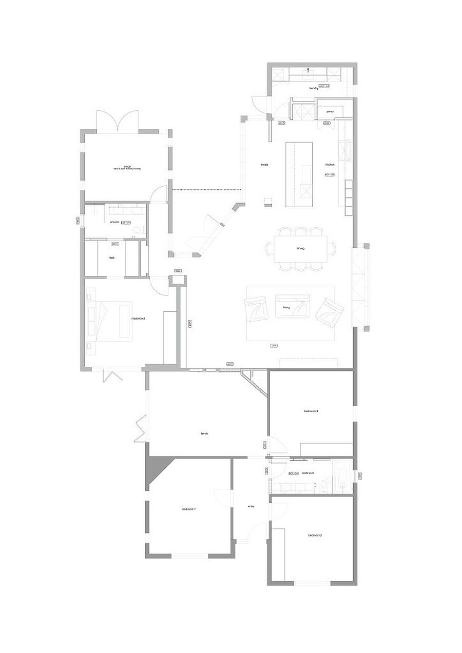 Floor plan of the revamped home in Brighton