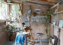 Garden-shed-art-studio-with-neutral-color-palette-217x155