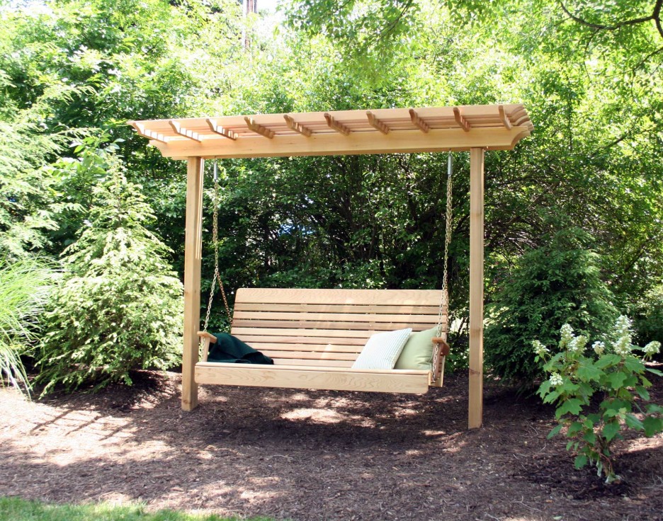 Garden swing with a wooden look that steals the show